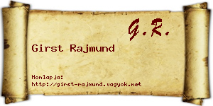 Girst Rajmund névjegykártya